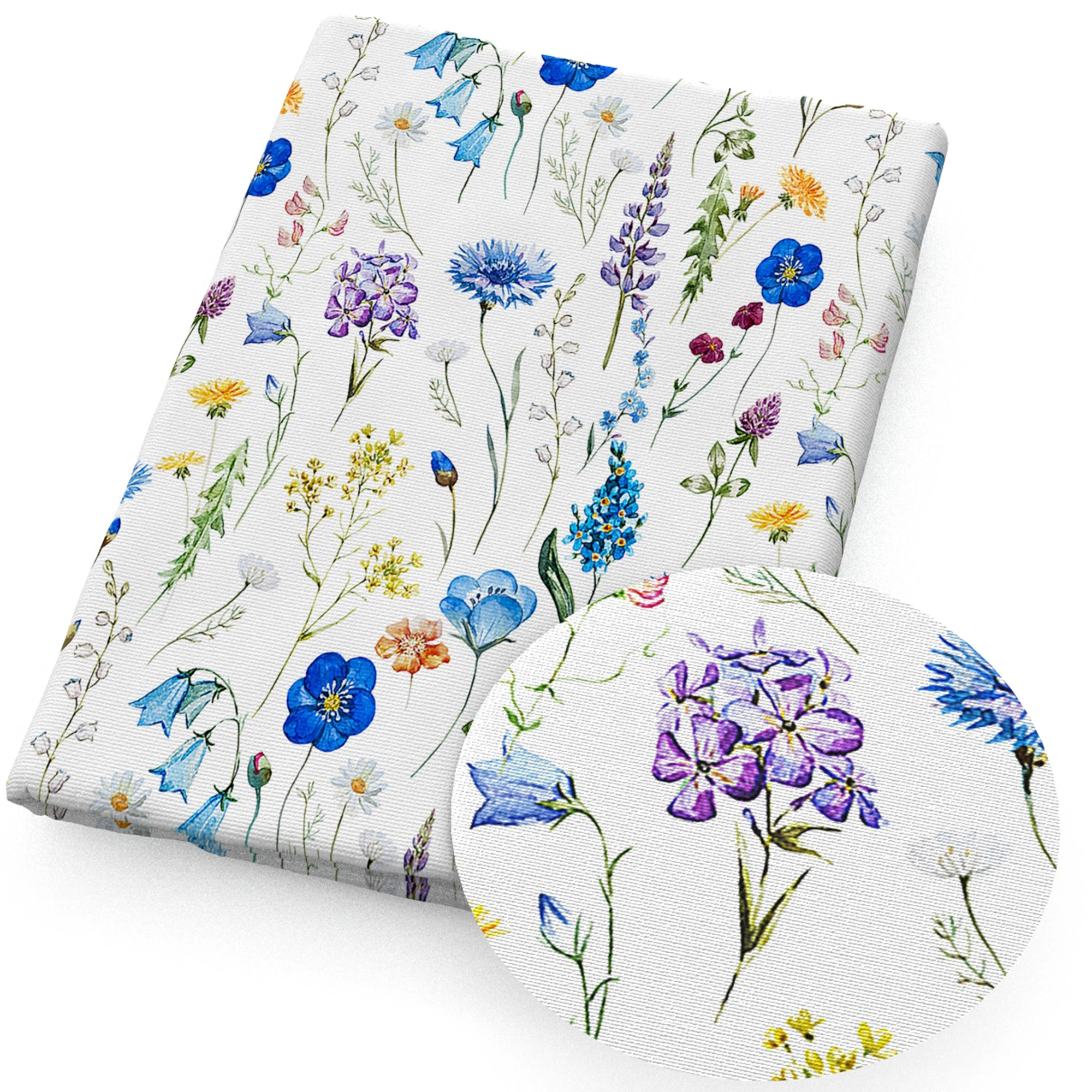 Plant Blossom Flowers Floral Printed Polyester Pure Cotton Material Patchwork Tissue Sewing Quilting Fabrics Needlework Cloth
