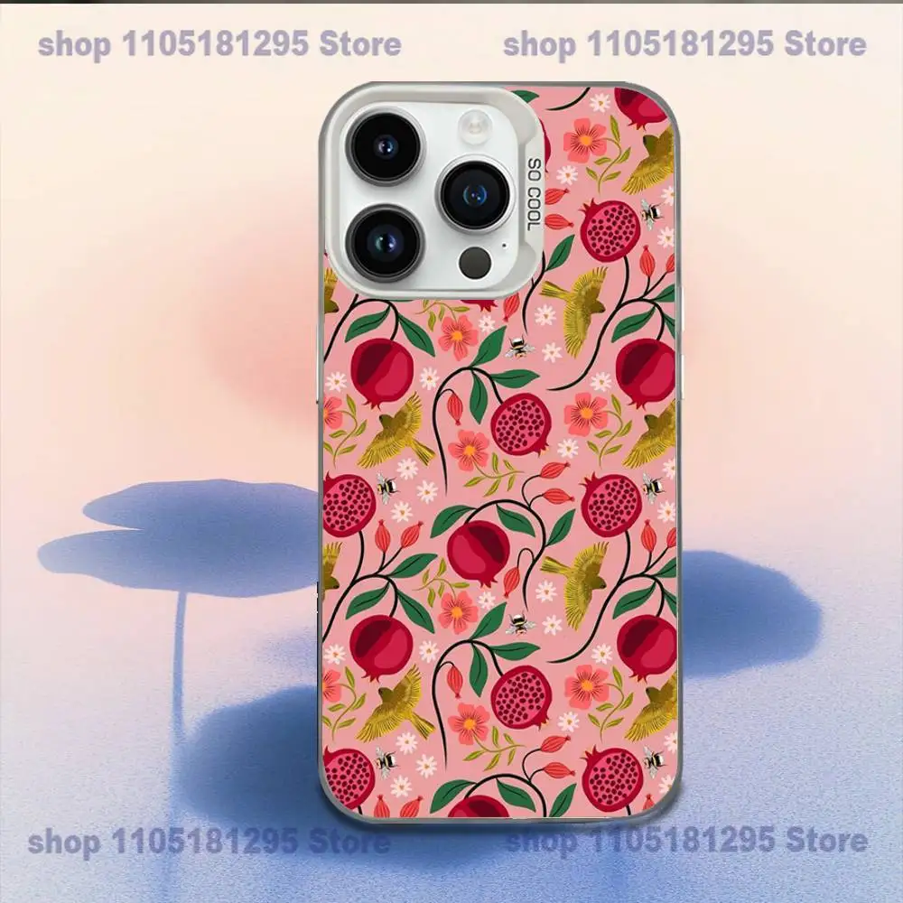 حافظة هاتف مطلية بالرمان الفاكهة لهاتف آيفون XR,17,16,15,14,13,12,11,X,Mini,Pro,E,MAX غطاء مقاوم للصدمات من الحلوى البيضاء غير اللامعة #6