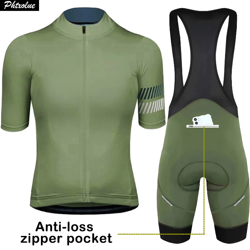 Phtxolue Cycling Jersey Set Men Anti-Loss Zipper Women Cycling Set Clothing Pro…