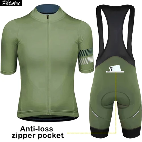 Imagen 1 del producto Phtxolue-Conjunto de Jersey de ciclismo para hombre y mujer, conjunto de ciclismo con cremallera antipérdida, ropa profesional para bicicleta, Anti-UV, Kit de traje para bicicleta de montaña