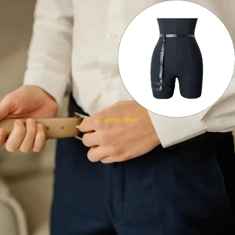 

N58F Регулируемый женский пояс в стиле панк-рок с цепочкой на ногу, пояс в стиле готического рока