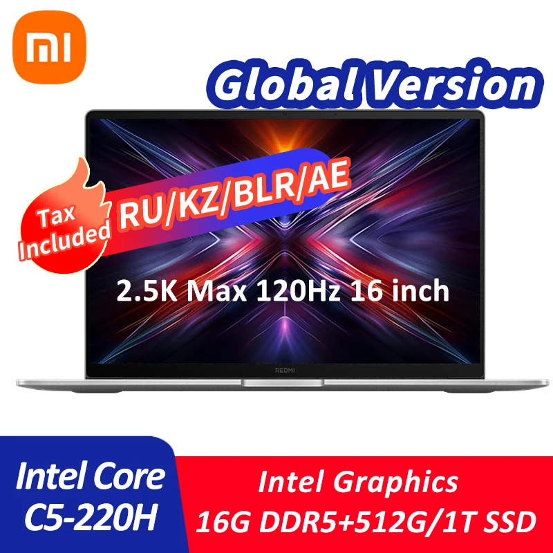 Xiaomi Redmi Book 16 2025 Laptop Intel Core 5 220H Processor 2.5K 120Hz 16