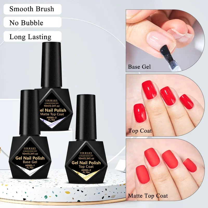 3 قطعة 10 مللي زجاجة قاعدة هلام معطف فوقي و ماتي معطف فوقي مجموعة واضحة وظيفية العناية بالأظافر الورنيش عدة طويلة الأمد UV/LED جل الورنيش #3