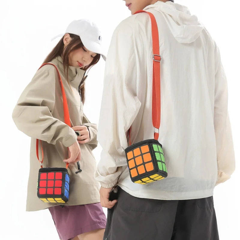 Novelty Cube Crossbody Bag Small Creative Puzzle Purse Cute Mini Shoulder Bag with Adjustable Strap for Women Man Daily Party