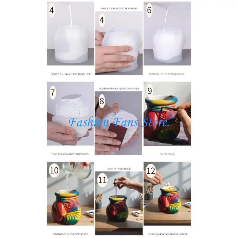  Silicone Mold For DIY Boxing Glove Planters Flower Pot Pen Holder Resin Crafts