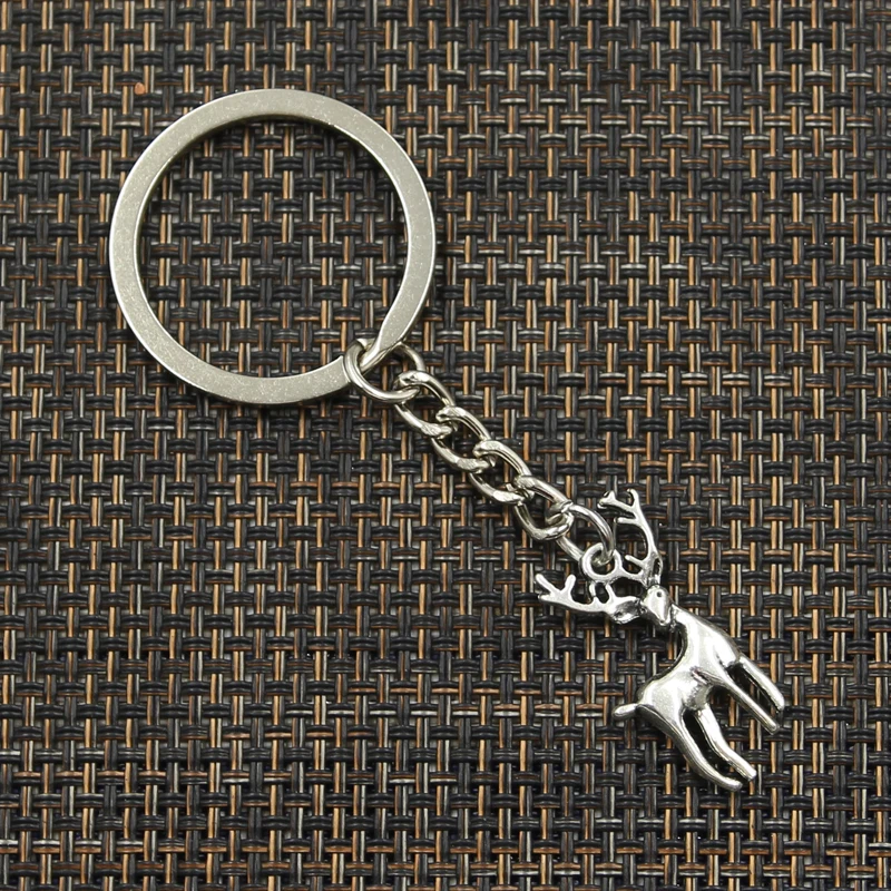 Moda 30mm breloczek metalowy breloczek brelok biżuteria antyczny brąz srebrny kolor Vintage Christmas Deer Sika 27x18mm wisiorek — zdjęcie 4