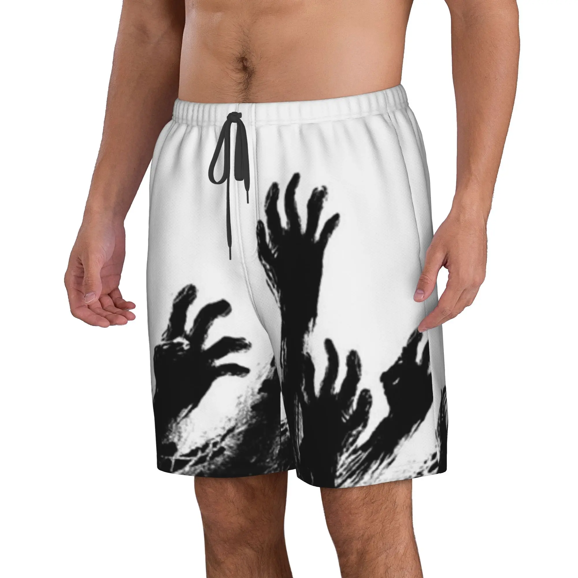 Splash Blood Hand Graphic Trunks Beach Board Shorts Casual Quick Dry Swim Summer Men Pants