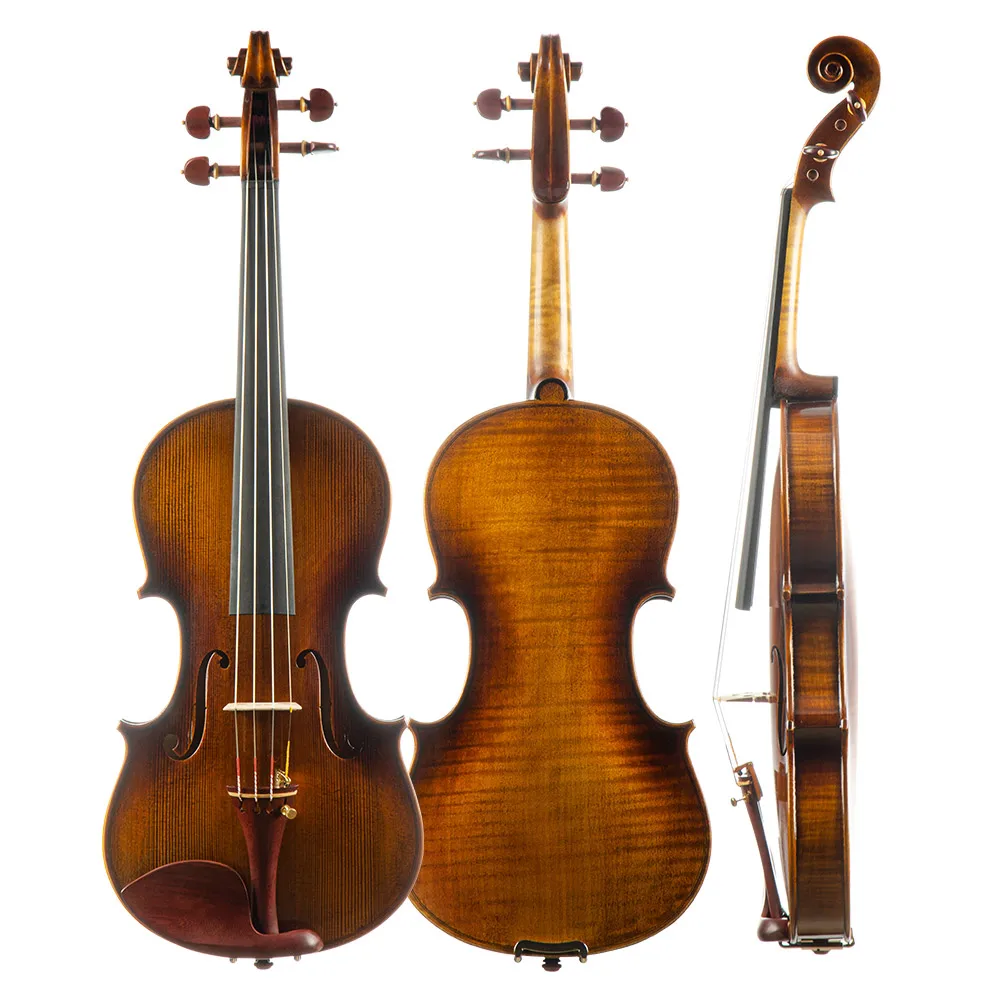 CHRISTINA Professional Violin European Timber Dark Retro Rosewood Fittings One-piece Flame Maple Back Purely Handmade (S100D-4)