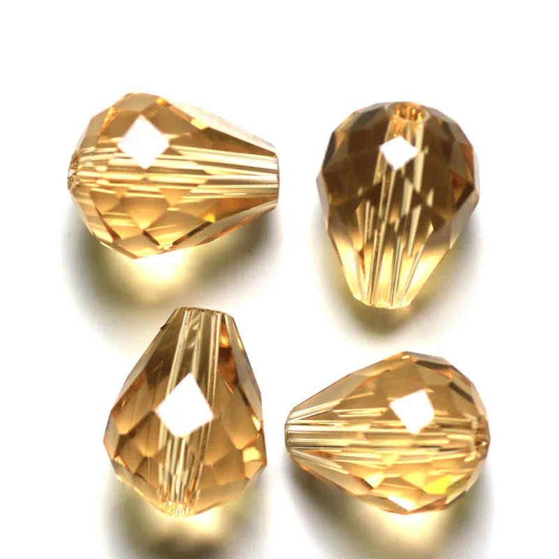 AAA 100pcs 8x6mm Teardrop Shiny Glass Crystal Spacer Pear Bead for Women Jewelry Making Bracelets Earrings Drop Accessory