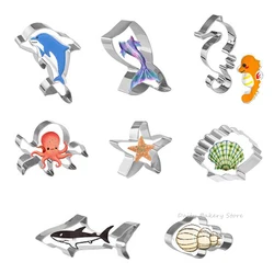 Marine Animal Series Stainless Steel Biscuit Cutter Shark/Dolphin/Fish Shaped Cookie Mold Kitchenware Cookie Cutter Baking Tool