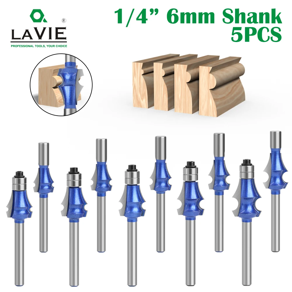 

LAVIE 6mm 1/4 Shank Carbide Drawing Line Router High-quality Tungsten Bit Set For Woodworking Milling Cutter H06092T H07092T