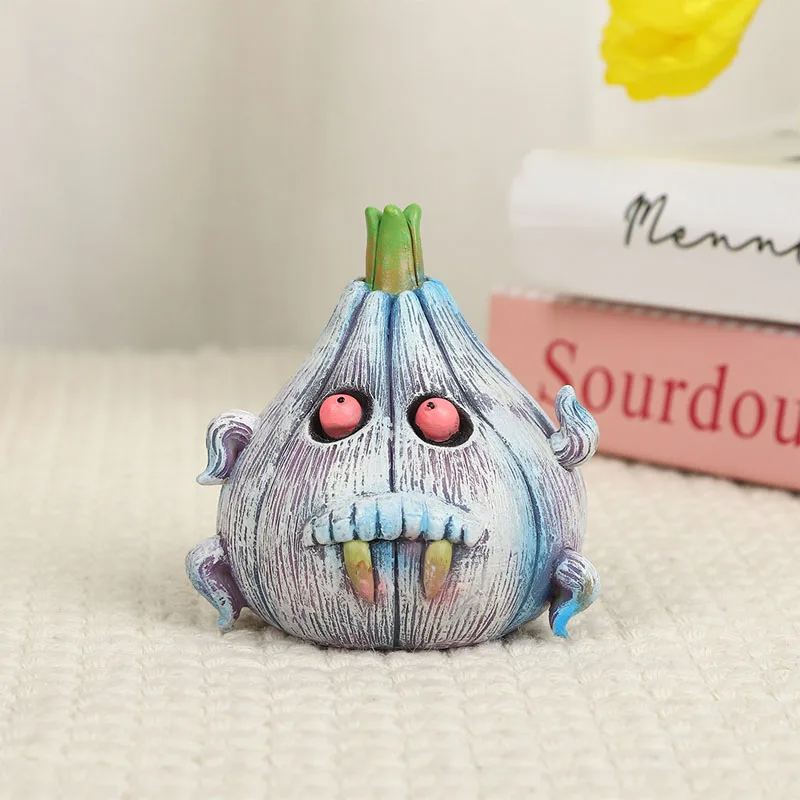 Garlic Desktop Ornaments Figurines Witch Hats Resin Room Decorations Cute And Quirky Christmas Gifts Children'S Toys Interesting