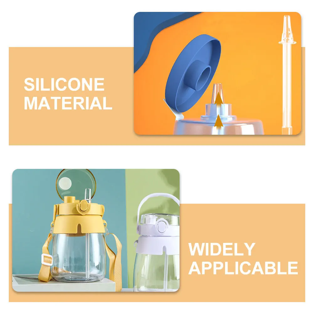 

2Pcs Silicone Reusable Straws Big Belly Bottle Straws Cutting Length Adjustable for Cold Hot Drinks Tumbler Straw Accessories