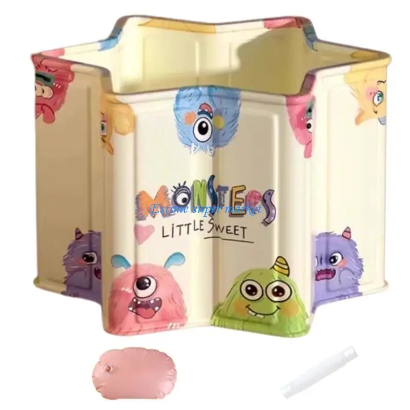 090B Cartoon Pattern Toddlers Baby Foldable Bathtub Portable Bathtub Baby Bathtub