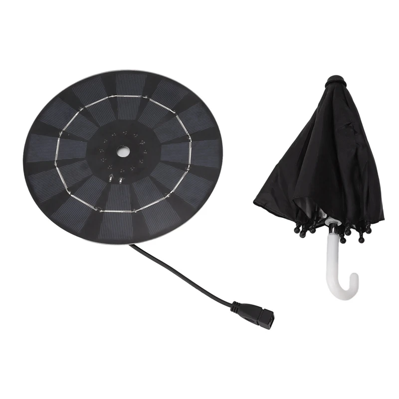 Parapluie USB pour téléphone solaire, chargement USB, mini téléphone, énergie solaire, extérieur, cyclisme, pêche, noir