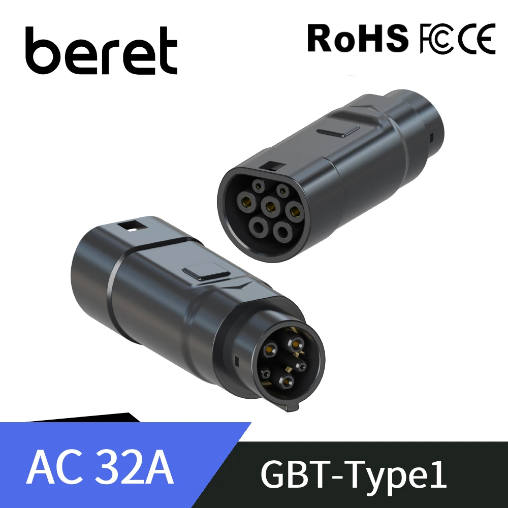 

BERET EV Charger Adapter GBT charger To Type1 Car Adapter 32A 7kw GB/T Female Plug with Type 1 Converter J1772 Electric Car