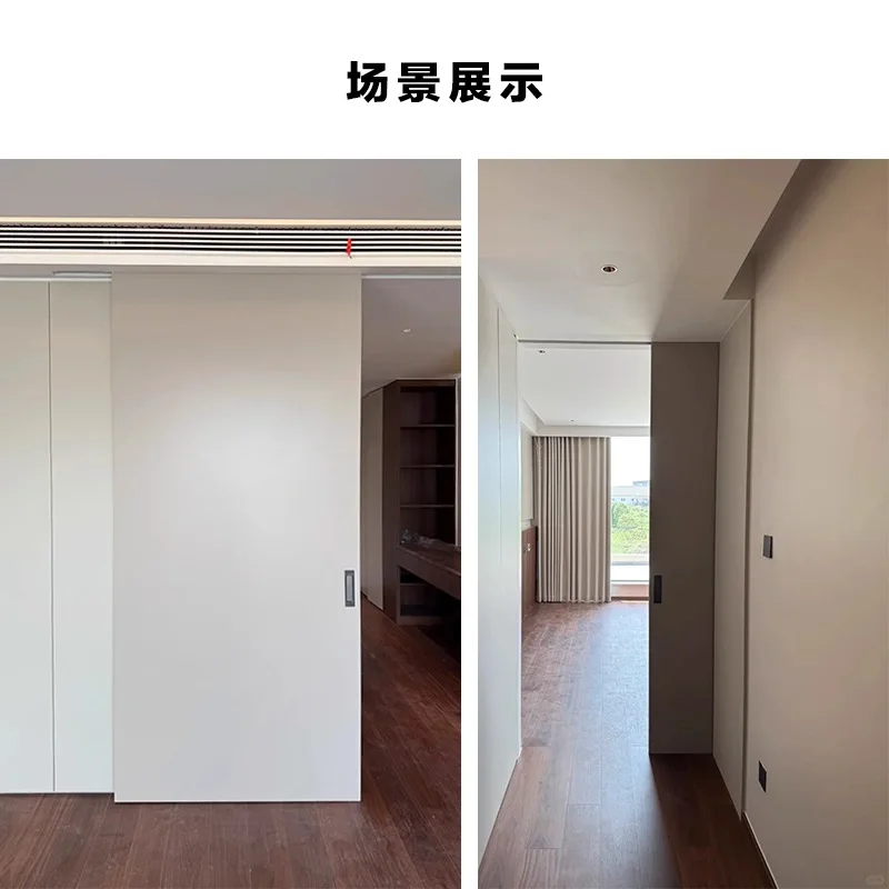 Invisible trackless ghost door one door to top kitchen bathroom sliding door pulley slide rail hardware accessories
