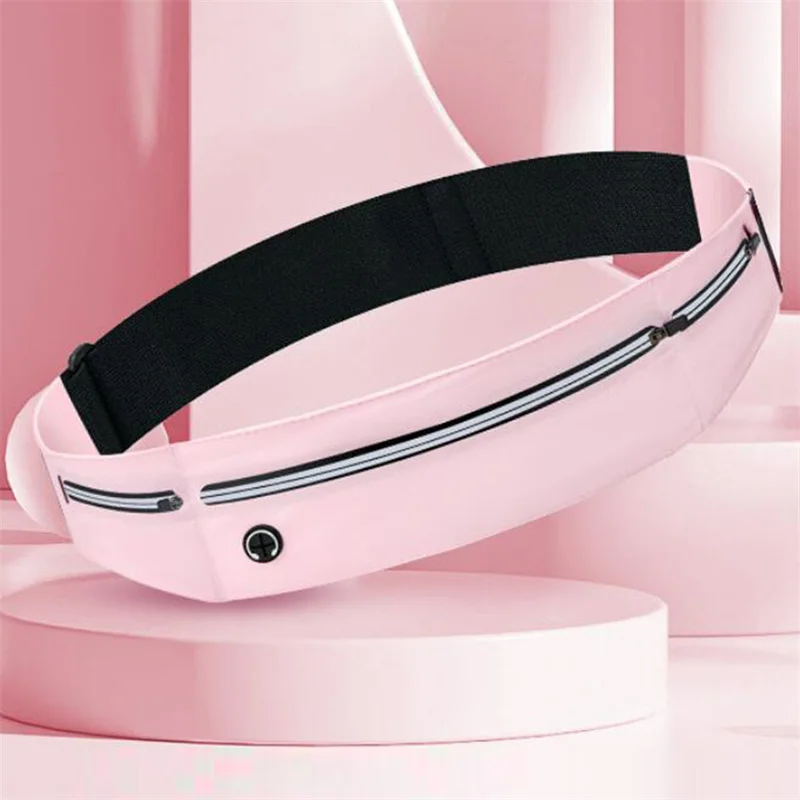 Zipper Pocket Running Sports Waistband Belt Phone Pouch For iPhone 15 14 13 12 11 Pro Max 14 Plus Elastic Waist Pack Bag