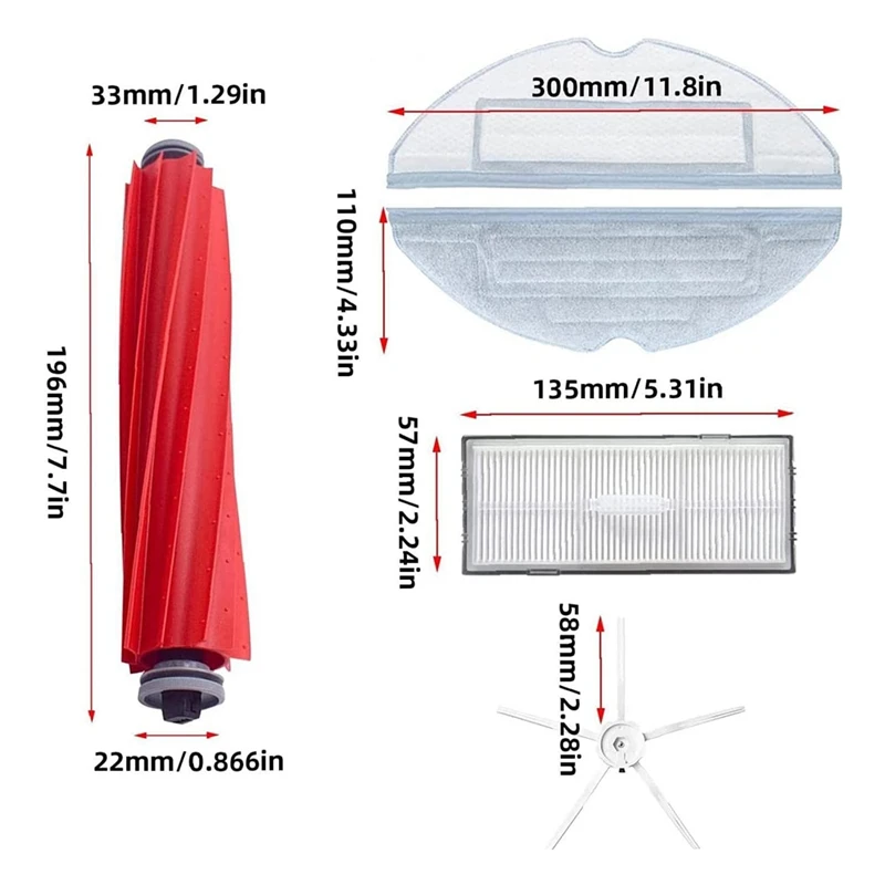 Набор аксессуаров для уборочной машины, 14 шт., запасные части, совместимые с роботом Rock T7S, T7plus, S7