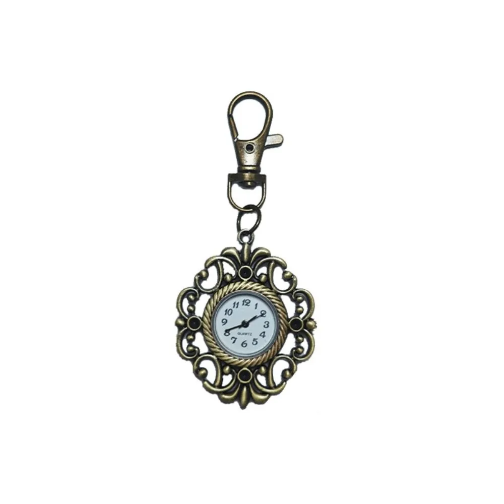 Vintage Design Pocket Watch Quartz Movement Retro Creative Quartz Watch Lightweight Durable Key Ring Fashion Accessory
