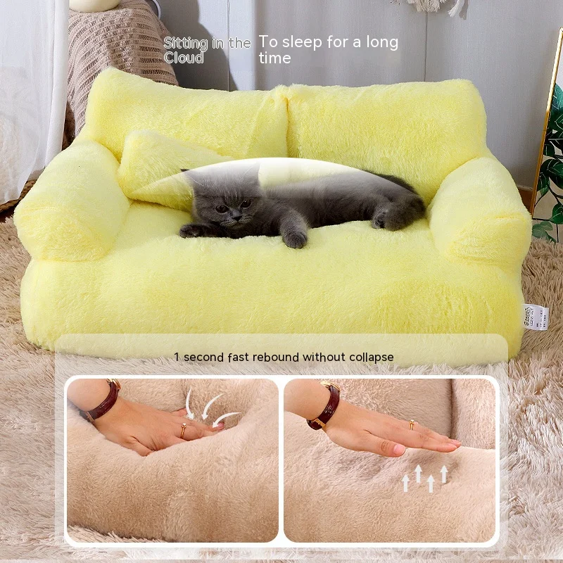 Four Seasons General Purpose Winter Warm Large Pet Cat Sofa Can Be Removed and Washed Pet Kennel Cat Litter Cat Supplies, Large