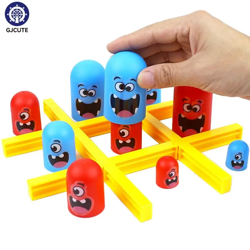 

2 Players Educational Toys Intellectual Gobble Board Game Three In A Row Children Tic-Tac-Toe Game Puzzle Toy Kids Birthday Gift