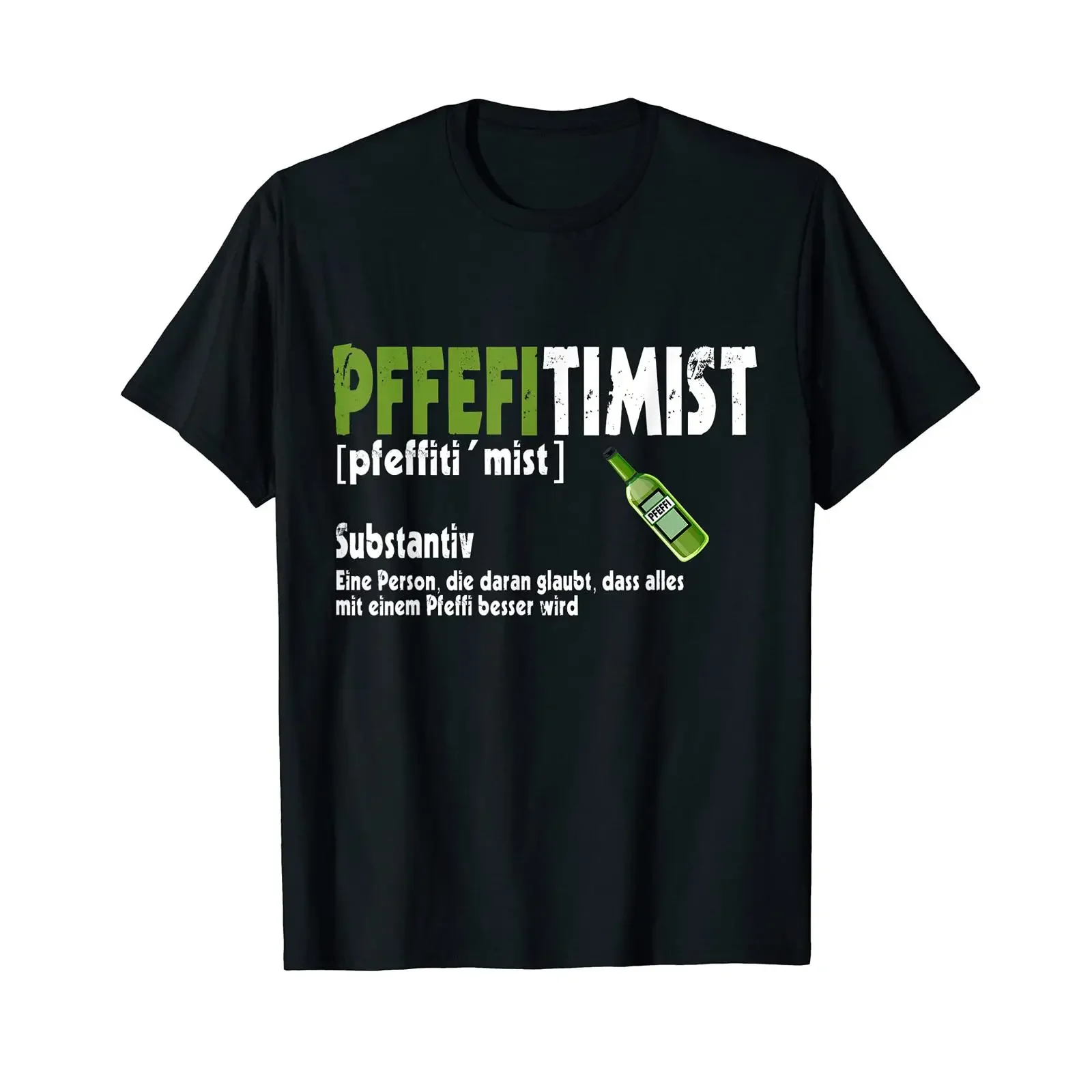 Pfeffi Peppermint Liqueur Schnapps Motif T Shirt vintage Washed Versatile Unisex Top For Everyday Wear Breathable Comfortable
