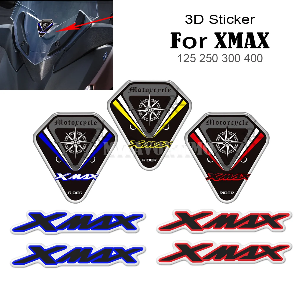 ﻿ For Yamaha X-MAX XMAX X MAX 125 250 300 400 3D Motorcycle Tank Pad Protection Decal Fish Bone Stickers Emblem