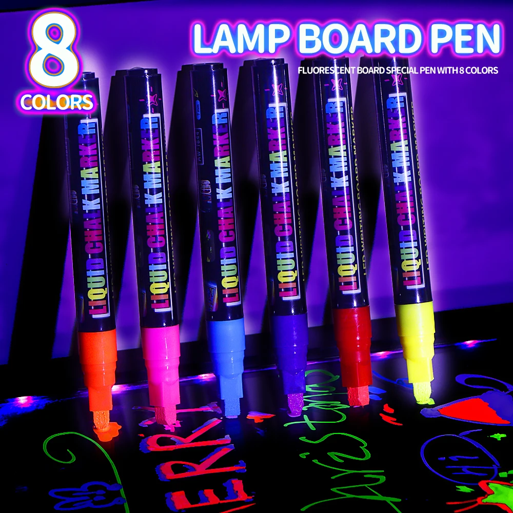 8/6 Color Set LED Highlighter Fluorescent Marker Pen Erasable Chalk 4/7mm Tip Stationery For LED Writing Board Painting Graffit