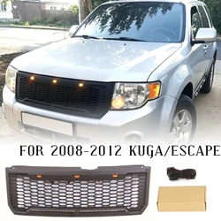 Front Grill W/Light Fits For 2008 - 2012 Ford Escape / Kuga Black Grill