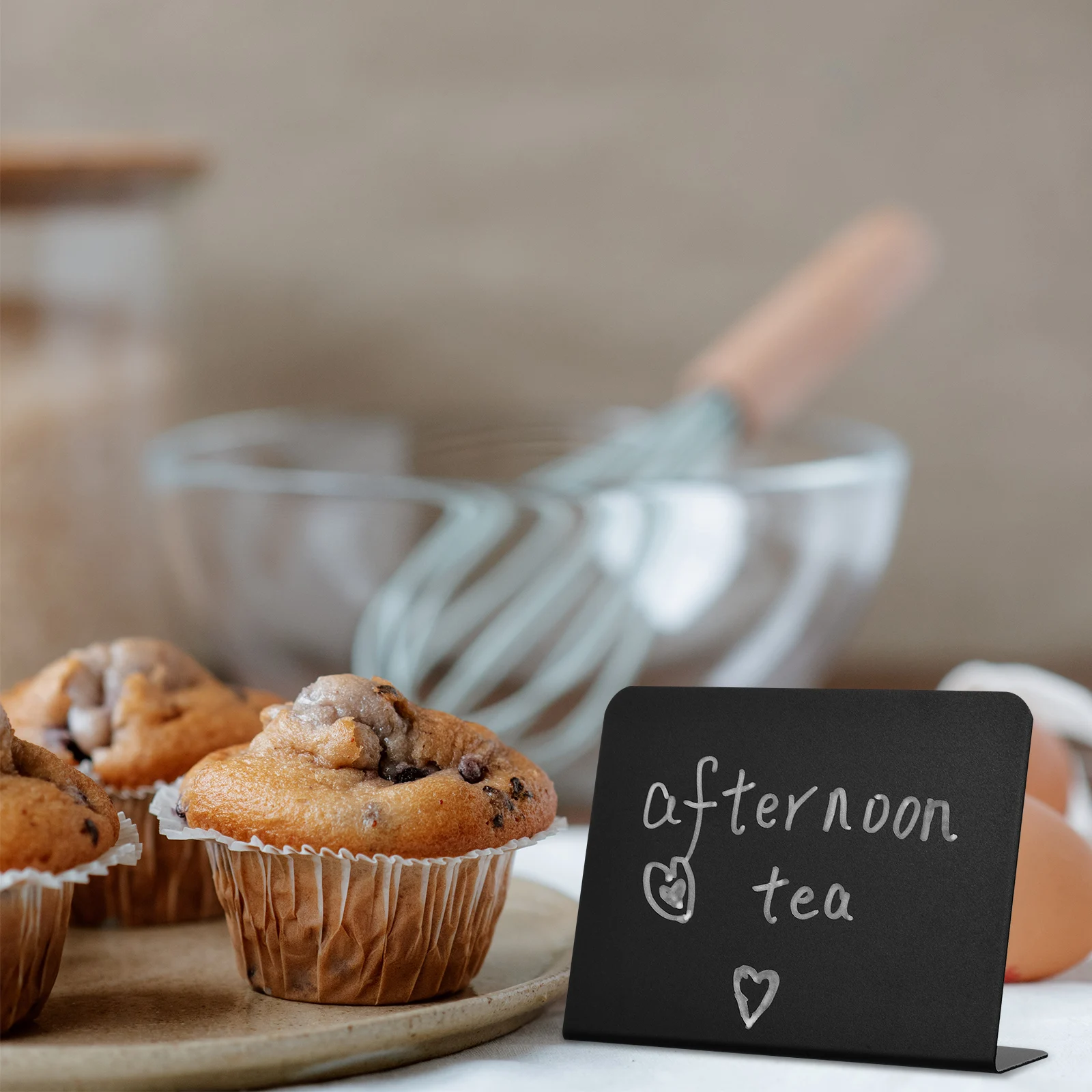 1Set Small Chalkboard Sign Board Mini Chalkboards for Food Signs Table Number Chalk Markers Cleaning Cloth Included