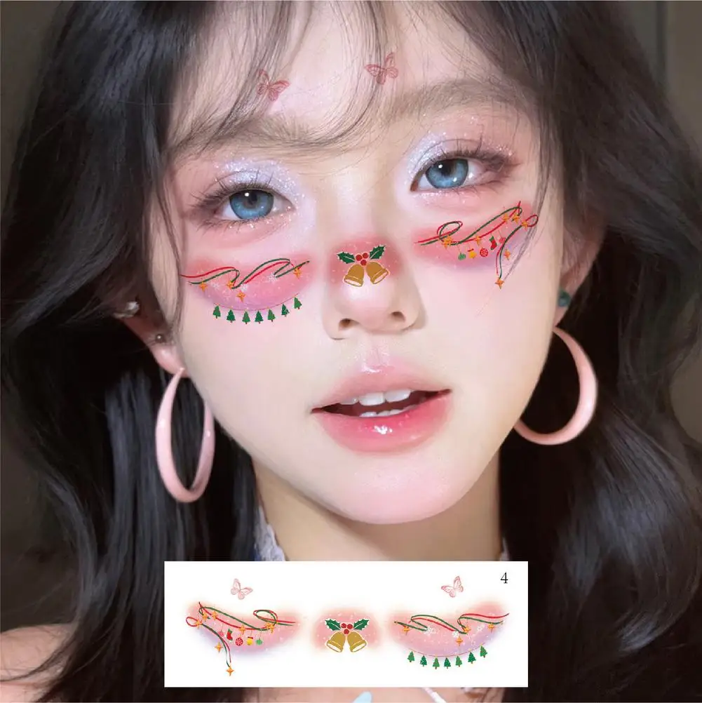 

Мультяшные поддельные наклейки с веснушками для женщин, водонепроницаемые рождественские блестящие временные татуировки для фестиваля макияжа лица ﻿ Вечеринка Chri Z9W5