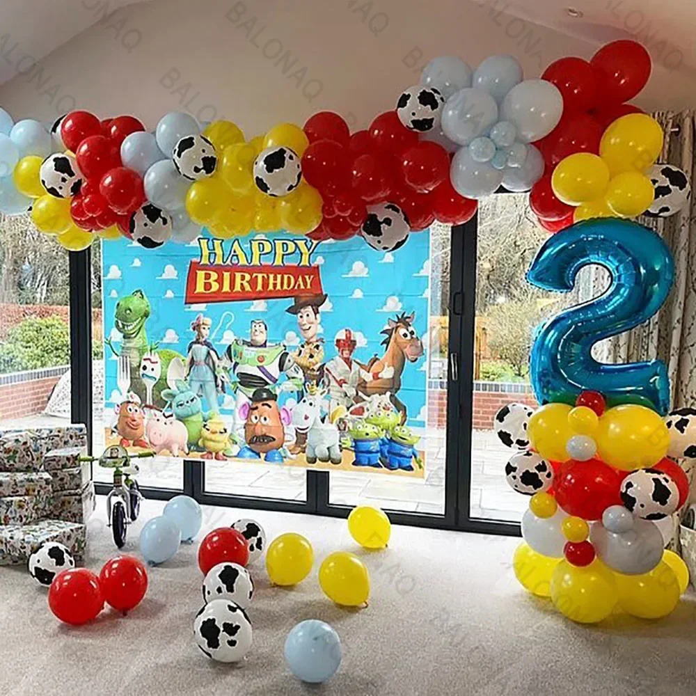 113 Uds Toy Story Buzz Lightyear globo temático niños regalos de fiesta de cumpleaños habitación de globos hogar niños suministros de baño de bebé