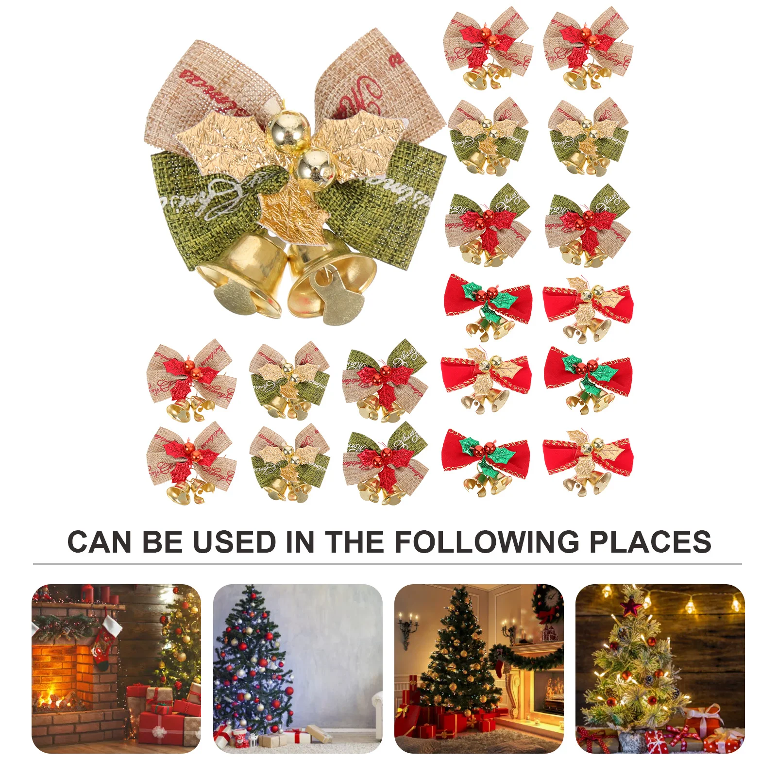 

25Pcs Mini Christmas Bell Pendants for Tree Decoration DIY Holiday Ornaments Festive Home Xmas Hanging Decor Supplies