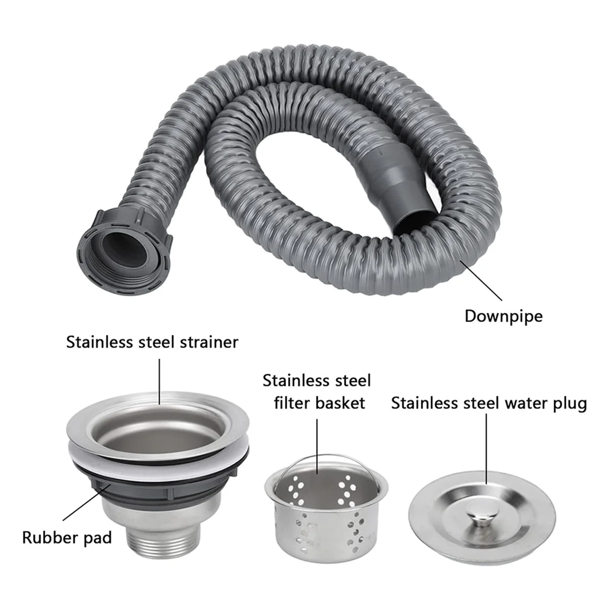 AD30-Drain Plug Stainless Steel Sink Plug, Hair Salon Shampoo Basin Drain Plug, Sink Plug with Hair Catcher for Shampoo Bed