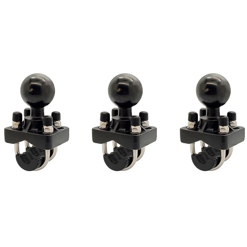 

AU28-3X Double U-Bolt Motorcycle Bike Handlebar Rail Mount Base With 1.5 Inch Ball For Gopro Camera For Garmin For Sony