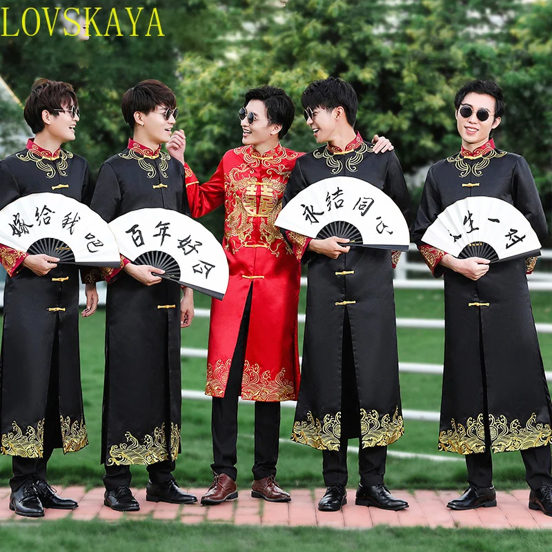 New Traditional Chinese Robe Large Tang Dress Men's Robe Brother Dress Crosstalk Dress