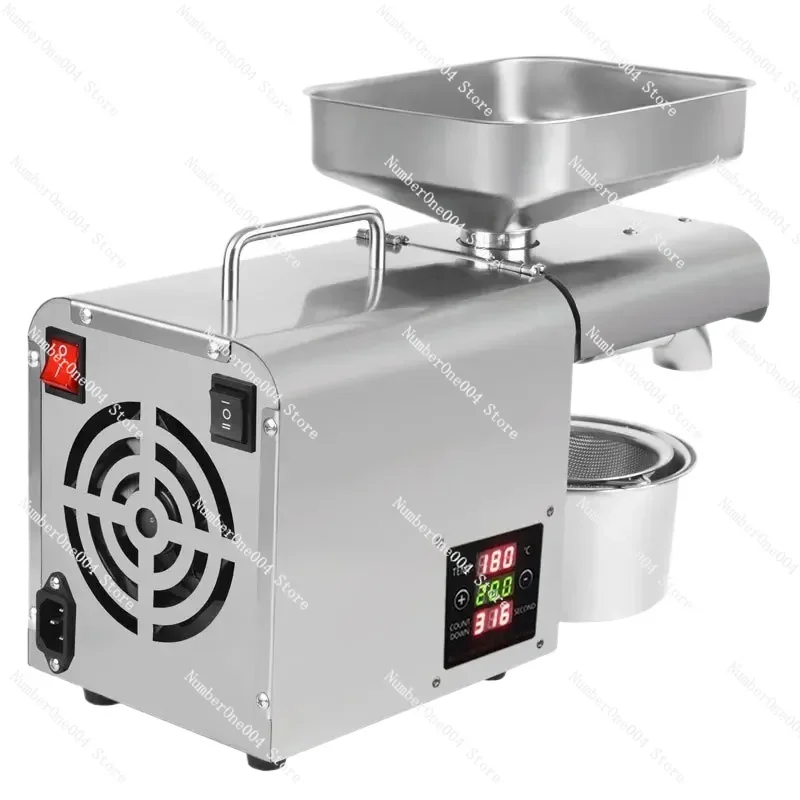 Applicable to 110V/220V Stainless Steel Oil Press Machine 610W Household Flaxseed Peanut Sesame Butter Oil Press 3-5Kg/H