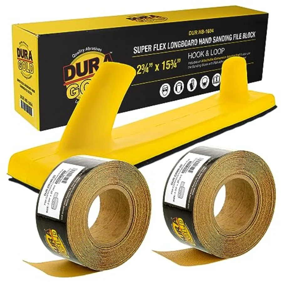 

Блок для ручной шлифовки Dura-Gold Pro Series Super Flex Longboard с креплением на липучке и адаптером для крепления PSA