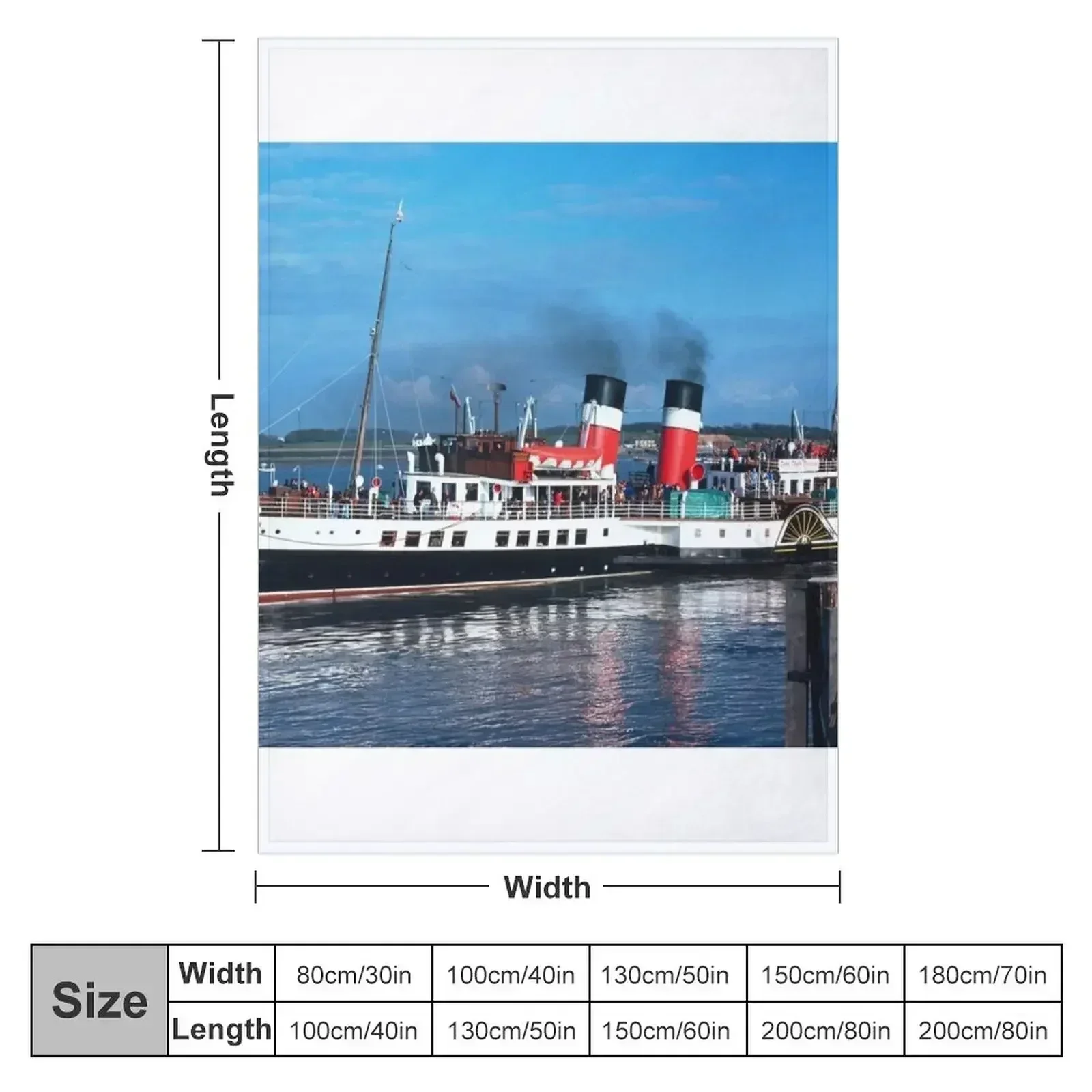 The paddle steamer Waverley at Fleetwood Throw Blanket Soft Big Nap Heavy Blankets