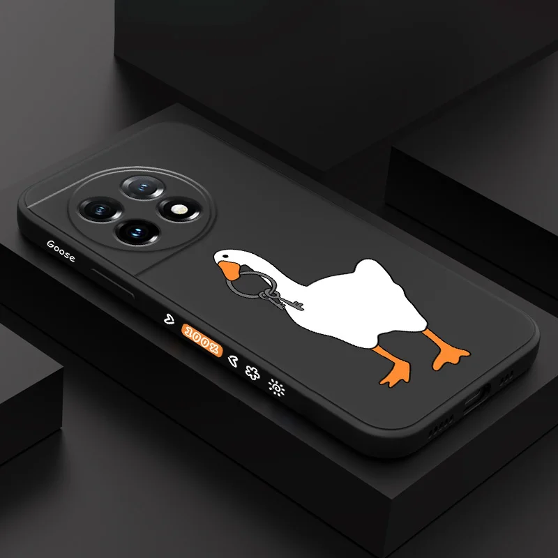 

Cute White Goose Phone Case For Oneplus 13 13R 12 12R 11 11R 10 10R 10T 9R 9RT 9 8T 8 7 7T Pro 5G Liquid Silicone Cover