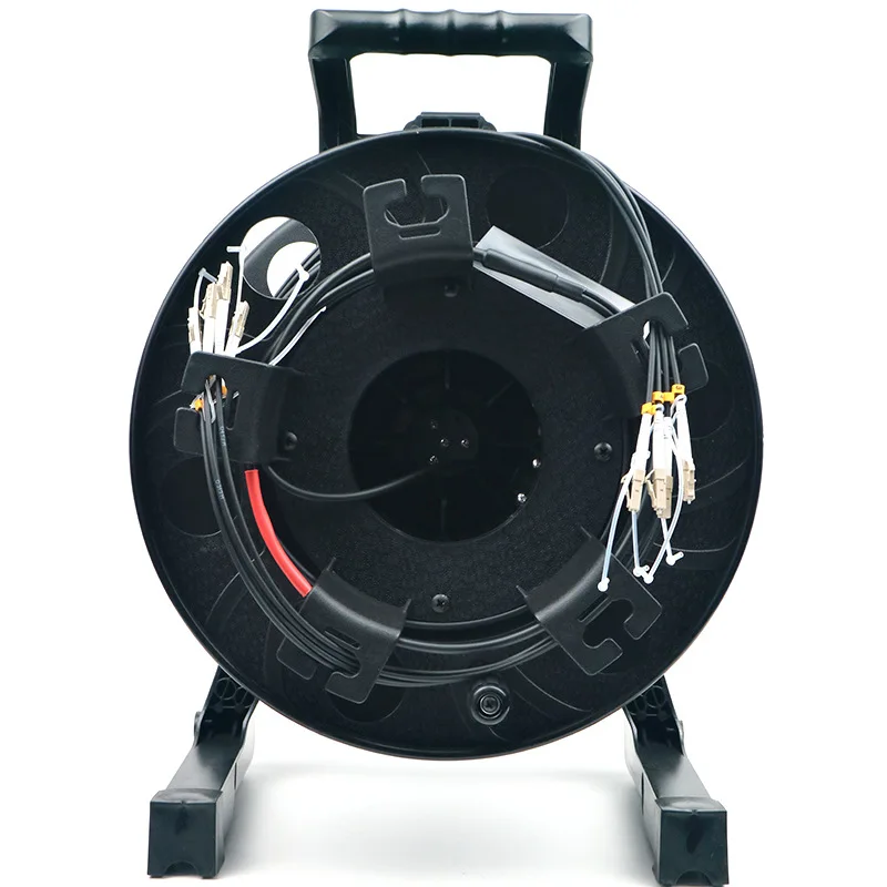 كابل ألياف بصرية متعدد الأوضاع مدرع ذو 4 قنوات خارجي عالي الأداء مع كابل اتصال الطبل