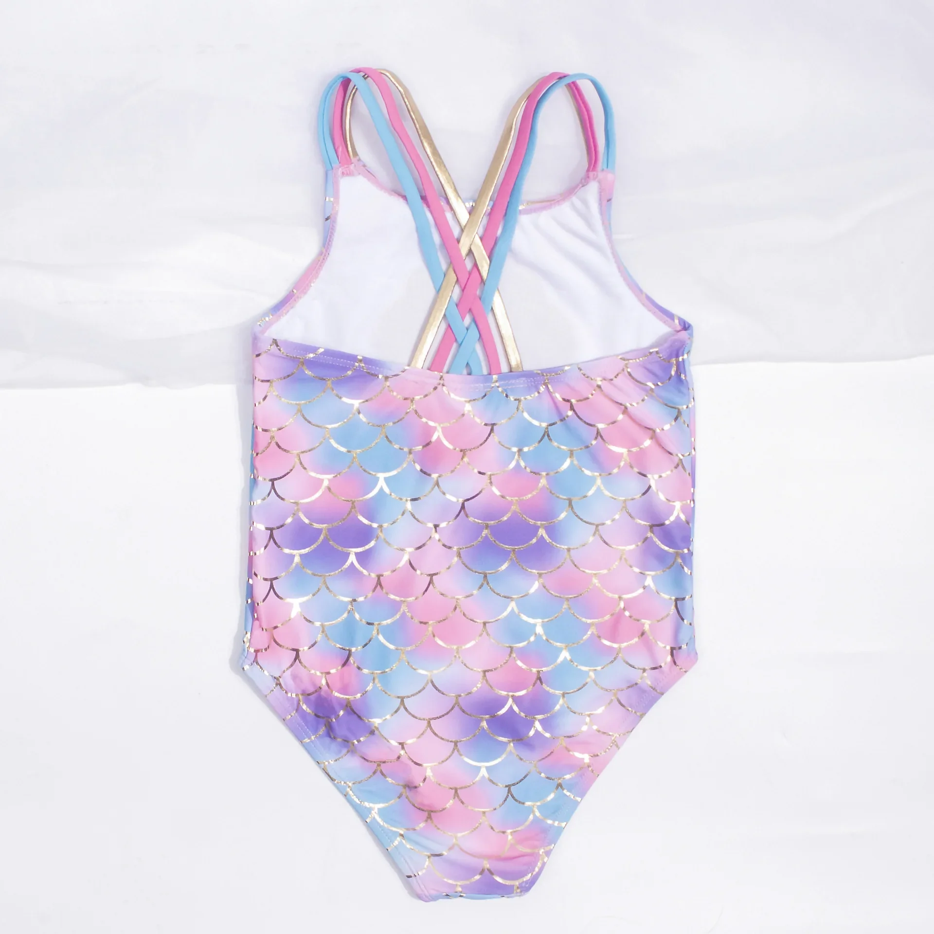 Children Swimwear Girls Mermaid One-piece Swimsuit Shell Sequin Kids Swim Bathing Suits 4-14 Years Teenager Fashion Beachwear