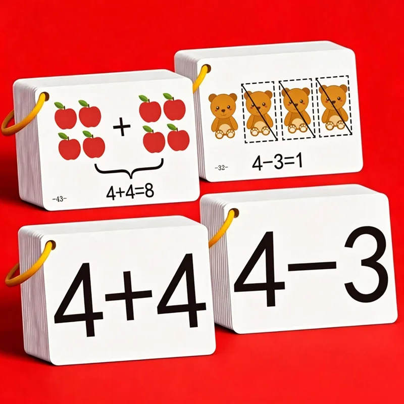 132 Cards With Addition And Subtraction Problems Within 10 Children's Mathematical Thinking Training Educational Toy Flash Cards