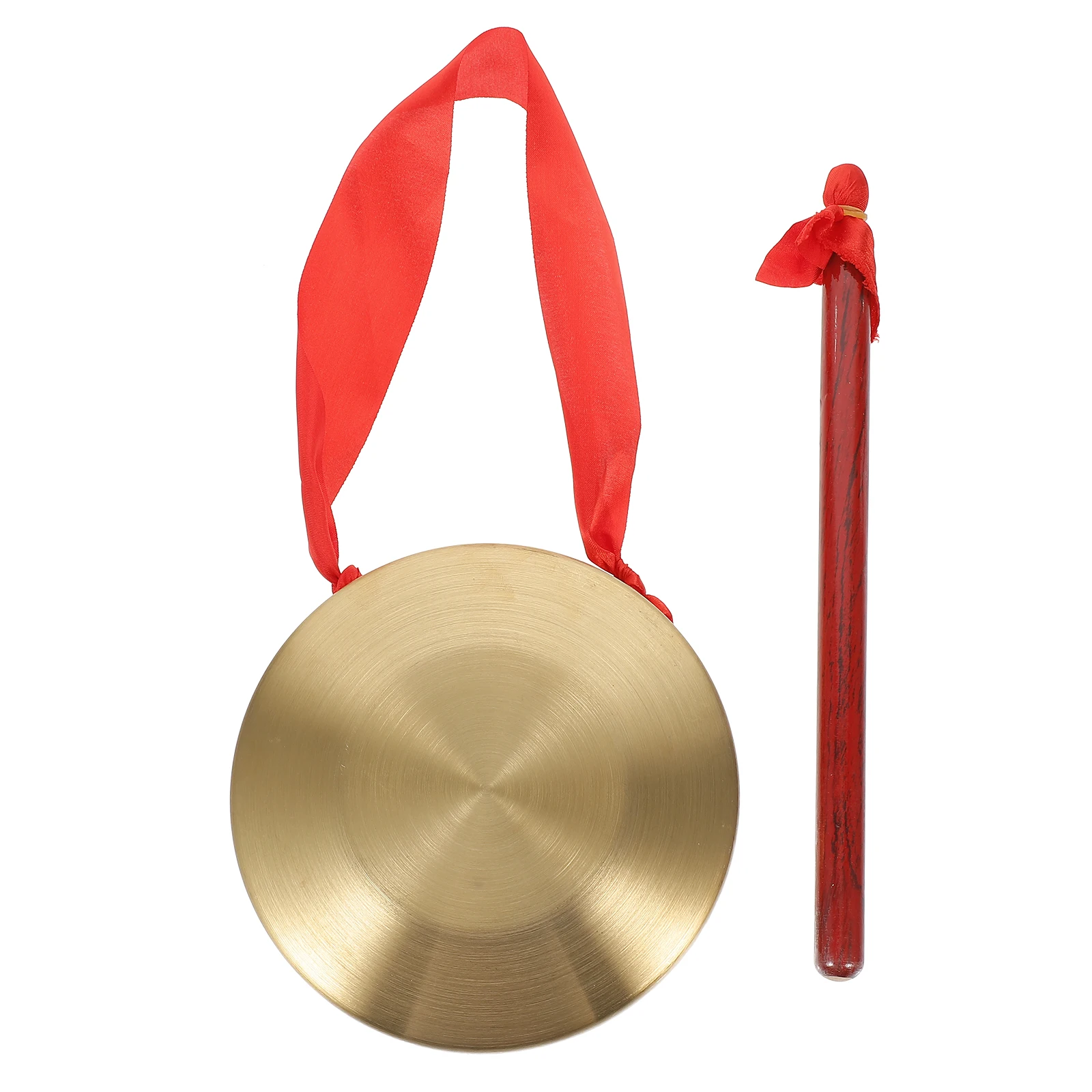 

1 set 1 Set Golden Brass Gong With Hammer Hand Percussion Instrument Durable Chinese Cymbal Clear Sound Sturdy