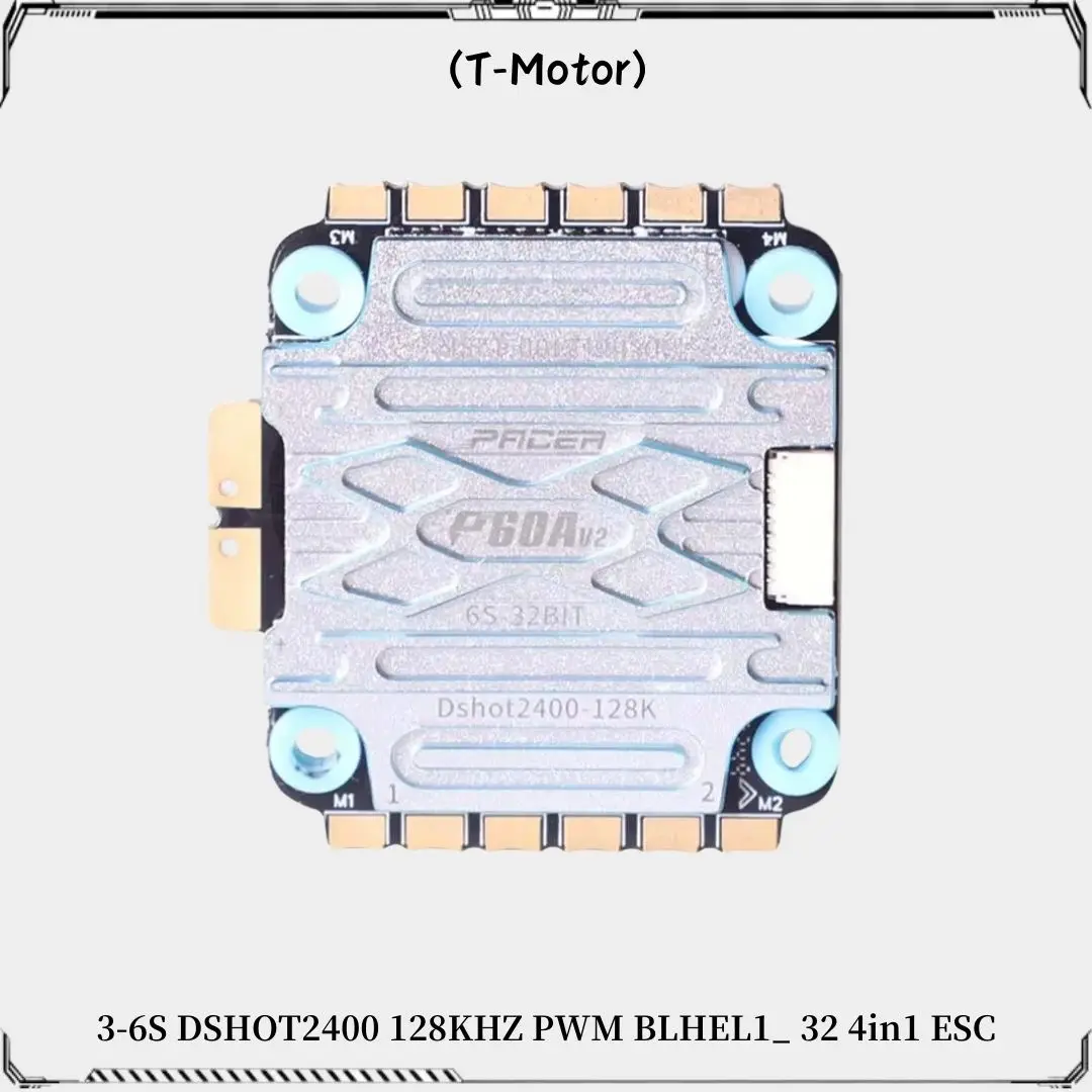 T-MOTOR P60A V2 4IN1 ESC 3-6S BLHELI_32 DSHOT2400 128KHZ PWM 30.5x30.5/M3 Para 5-7 "FV Freestyle Racing Cinematic Long Range