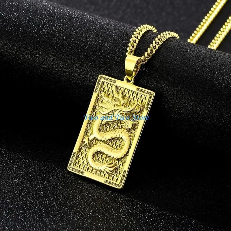 

HX6F Adjustable Dragon Pendant Necklace Ornament Stylish Neck Chains Jewelry Ornament Unique Jewelry for Fashion Enthusiasts