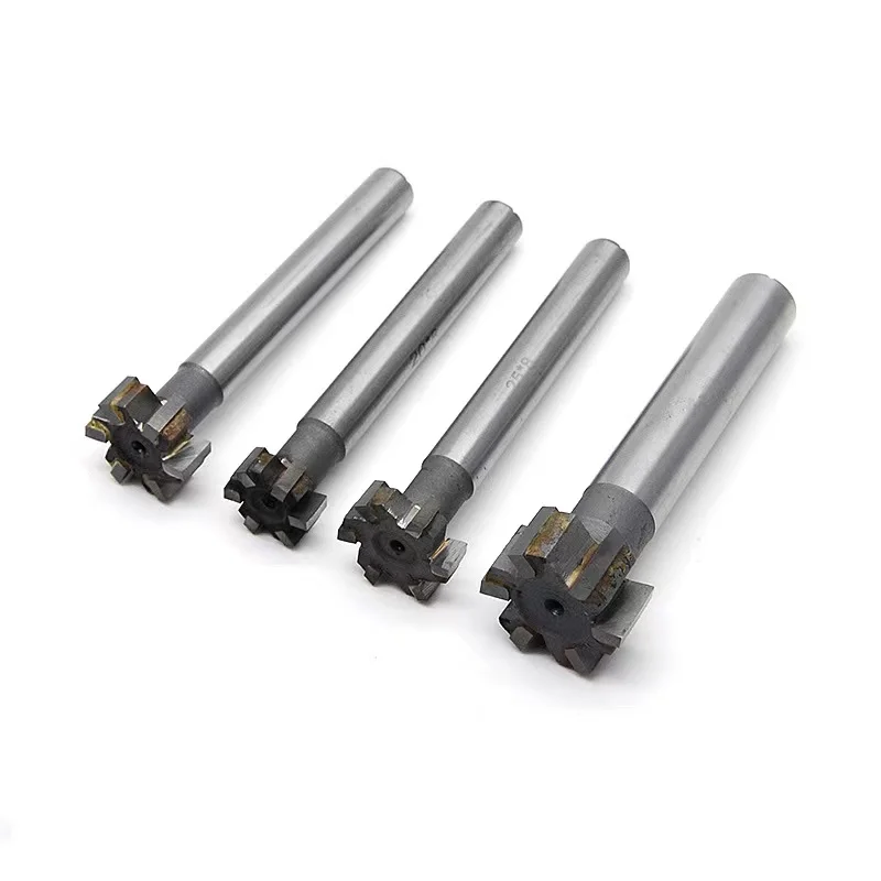 Welded YG8 Alloy T-Slot Milling Cutter Tungsten Steel Rough Inserted Straight Shank For Hardness Metal Keyway Endmills Tool