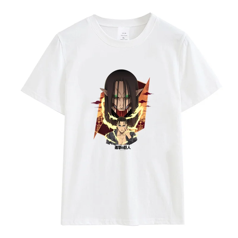 Men's Clothing Shingeki No Kyojin Attack on Titan Print Cartoon T Shirt Men Women Buono Brutto Cattivo Oversized Cotton T Shirt