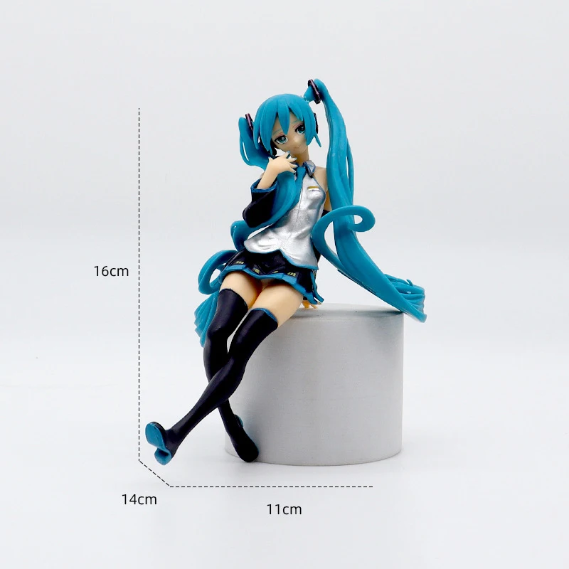 โมเดลตุ๊กตาขยับแขนขาได้อะนิเมะ Hatsune Miku 1ชิ้นของขวัญรูปแกะสลักสำหรับเด็กขนาด18-21ซม.